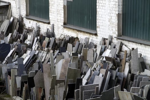 Storage space of a stonemasonry company