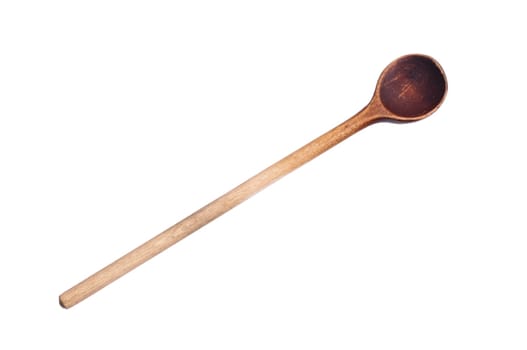 An old used wooden spoon that was used for cooking