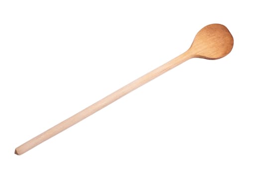 An old used wooden wooden spoon cut out