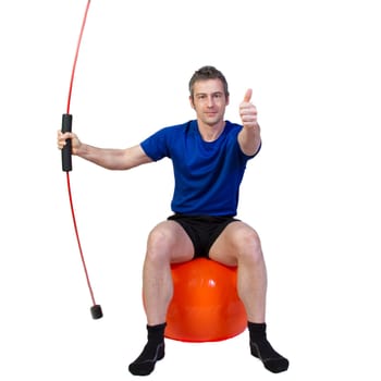 Fitness training with a swinging rod