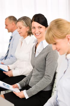 Interview applicants business people waiting study report