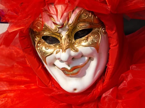 red mask on the carnival in Venice
