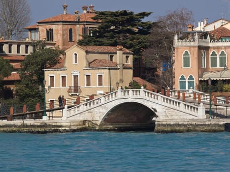 bridge over the canal  in the Venice