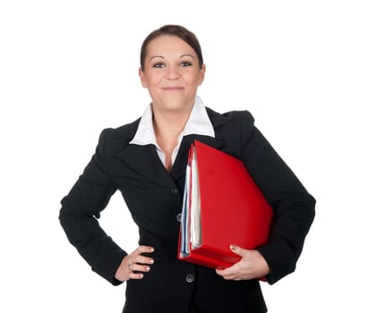 Businesswoman with files