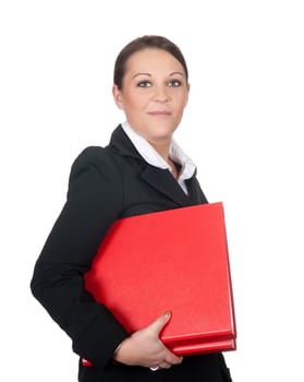 Businesswoman with files