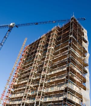Construction site from low angle view