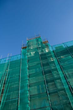 Construction site from low angle view