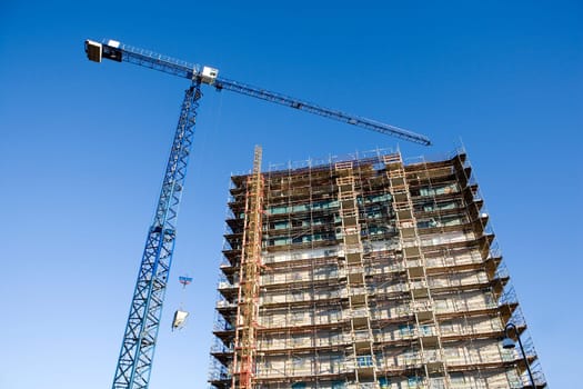 Construction site from low angle view