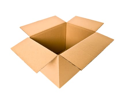 Open Cardboard Box isolated on white background