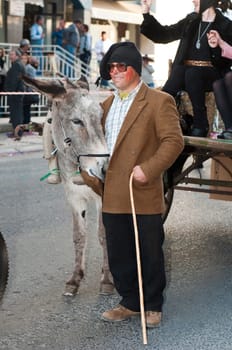 OUREM, PORTUGAL - FEBRUARY 19: unidentified people perform at the Carnival Parade on February 19, 2012 in Ourem, Portugal. The traditional yearly Parede was held during the afternoon.