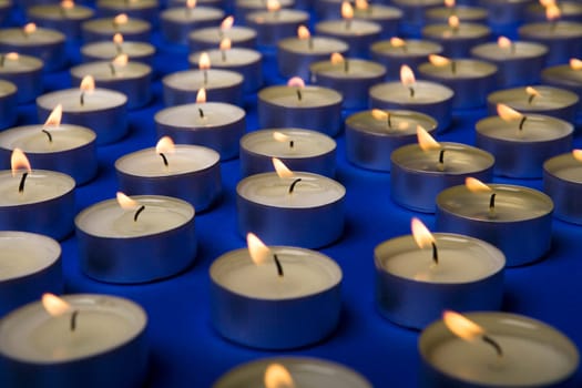 Large group of candles full frame