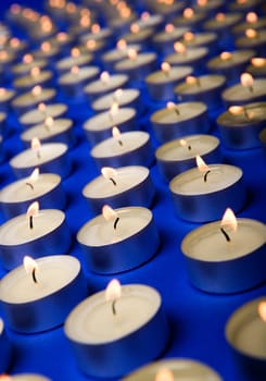 Large group of candles full frame