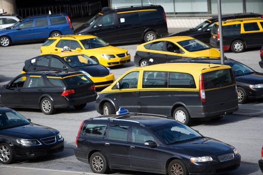Large group of Taxi cabs