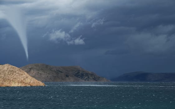 Tornado over water
