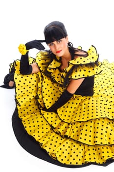 Beautiful flamenco dancer.  Dancing contest.