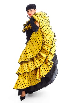 Beautiful flamenco dancer.  Dancing contest.