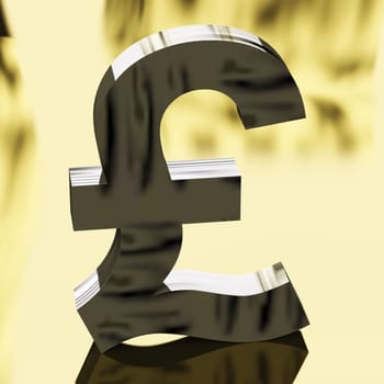 Gold Pound Sign For Money Or Wealth
