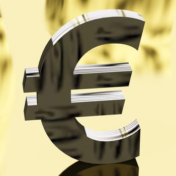 Silver Euro Sign As Symbol For Money Or Cash