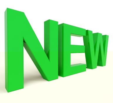New Word On Table In Green Plastic Letters