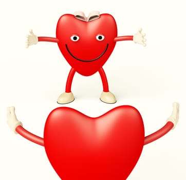 Heart Cartoon People Showing Love And Romance For Valentines