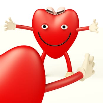 Heart Cartoon Girl And Boy Showing Love And Romance For Valentines