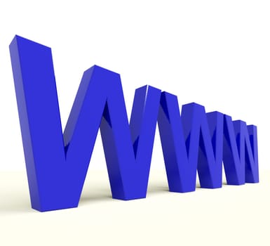 Www Word In Blue Showing Online Websites Or Internet