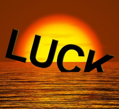 Luck Word Sinking Showing Unlucky And Misfortures