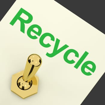 Recycle Switch Pointing To Recycling And Eco Friendly