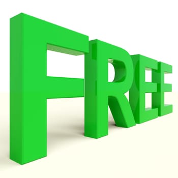 Free Letters In Green Showing Freebie and Promotion
