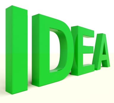 Idea Word In Green Showing Concept And Creativity