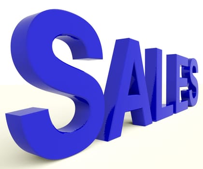 Sales Word In Blue Representing Business Or Commerce