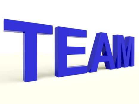 Team Text In Blue As Symbol For Teamwork And Partnership