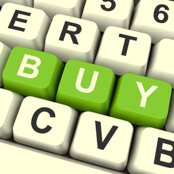 Buy Keys In Green As Symbol for Commerce And Purchasing
