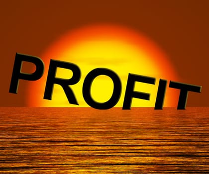 Profit Letters Sinking As Symbol for Unprofitable Business And Failure