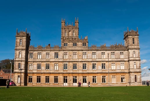 NEWBURY, UK - OCTOBER 13: Highclere Castle is the main setting for the ITV period drama Downton Abbey, on October 13, 2011 in Newbury