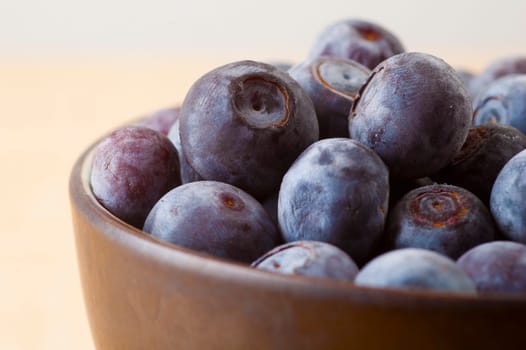 Close up of Blueberries in a bowl.
