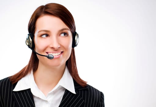 Business customer services agent close up shoot