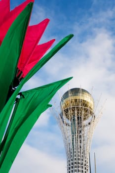 Artificial decorative flower. Before Nauryz celebration. Astana, Kazakhstan, march 2007