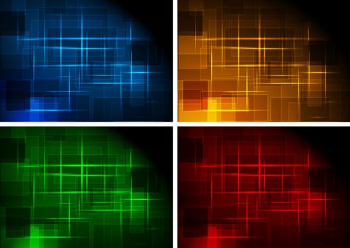 Set of dark abstract backgrounds - eps 10