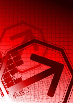 Red background for your design with big arrow