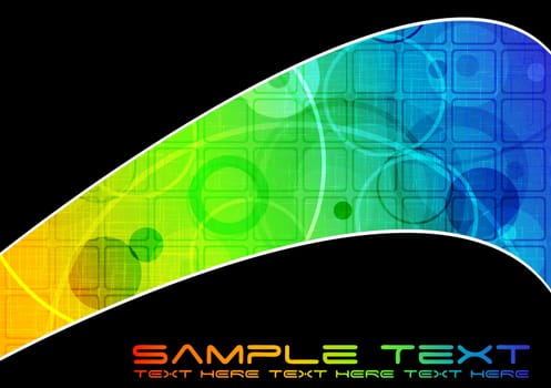 Abstract iridescent background with circles and squares