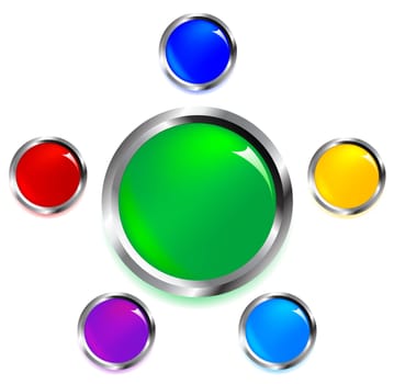 Set of six glossy buttons