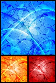 Set of bright abstract backgrounds - eps 10