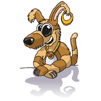 Dog with earring