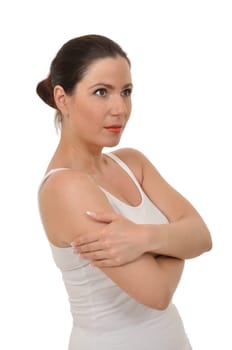 Woman looking contemplatively into the distance