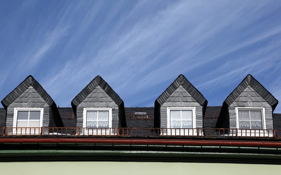 Residential house with slate roof