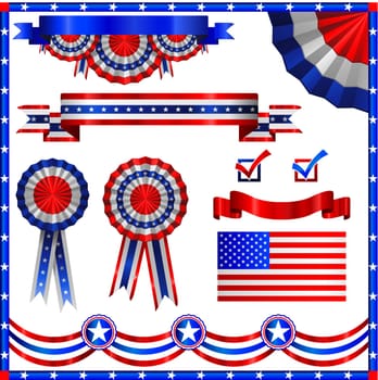 Collection of USA patriotic emblems
