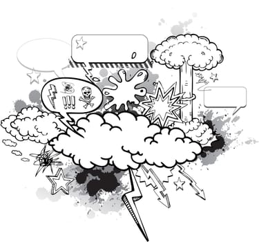 vector set doodles and cartoon design