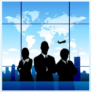 Business man technological background