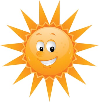 Cartoon sun smiley face